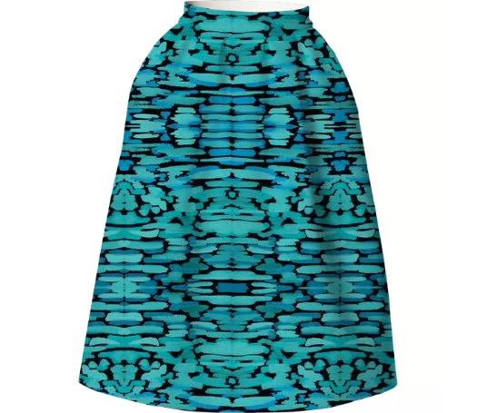 Turquoise Ikat Audrey Skirt by Amanda Laurel Atkins