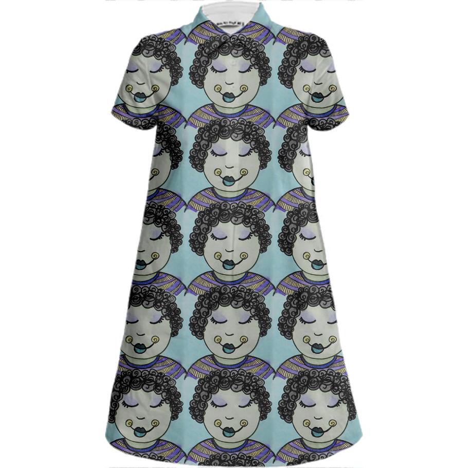 Curly Girl Mini Shirt Dress