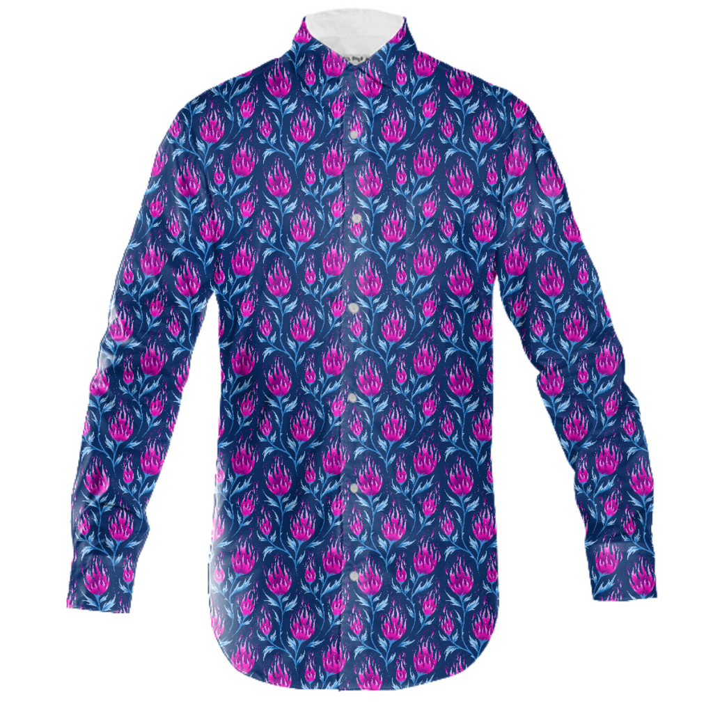 Fire Flower - Navy Pink