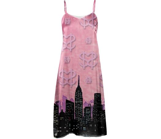 Pink Skyline Silk Dress