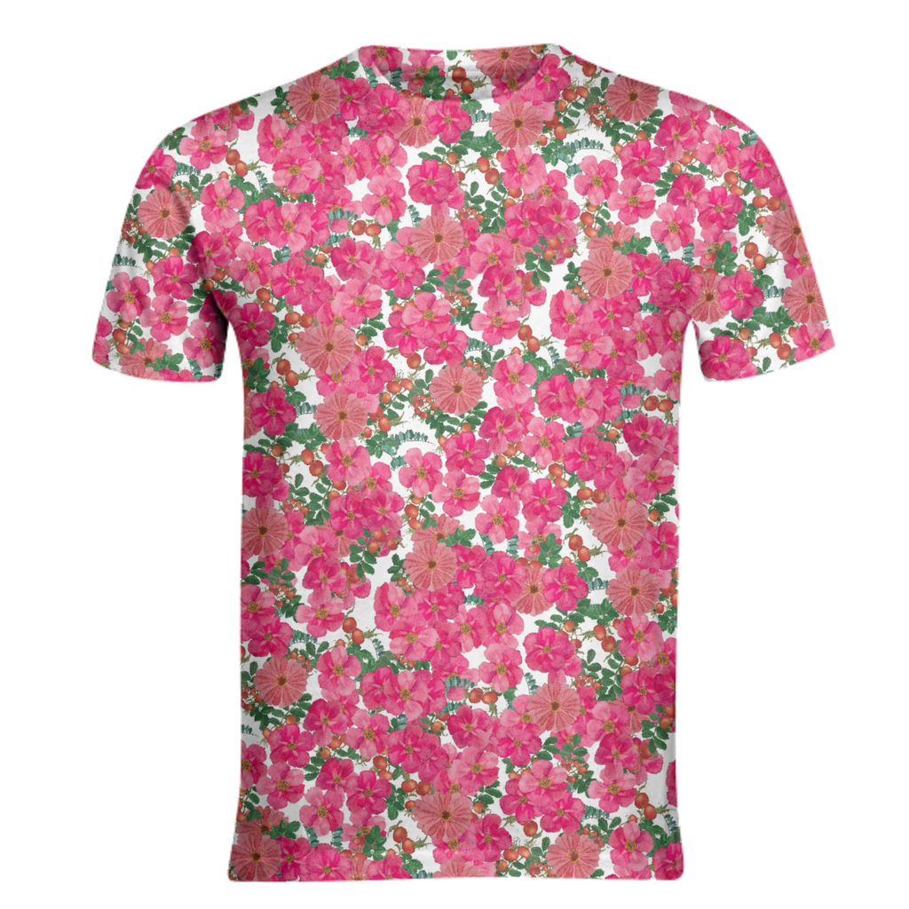 wild rose cluster white tee