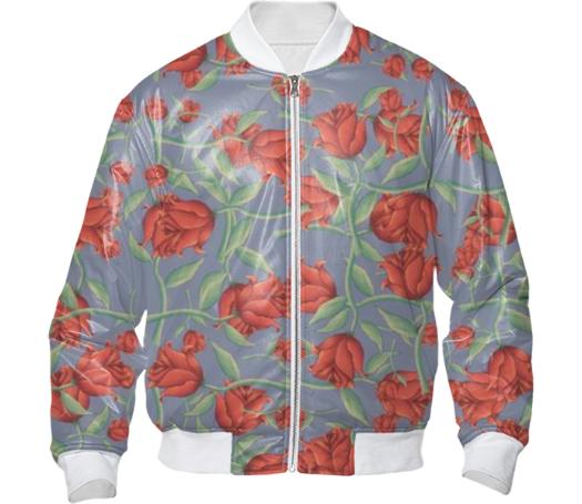 Rose Pattern Bomber Jacket