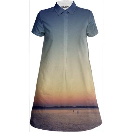 Morro Bay Sunset Shirt Dress