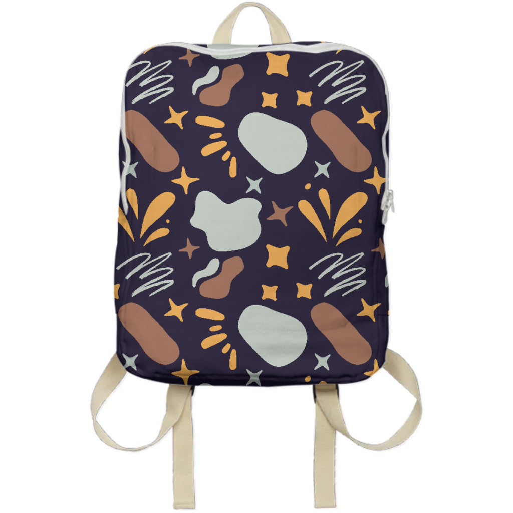Pastel summer bagpack abstract flowers and stones