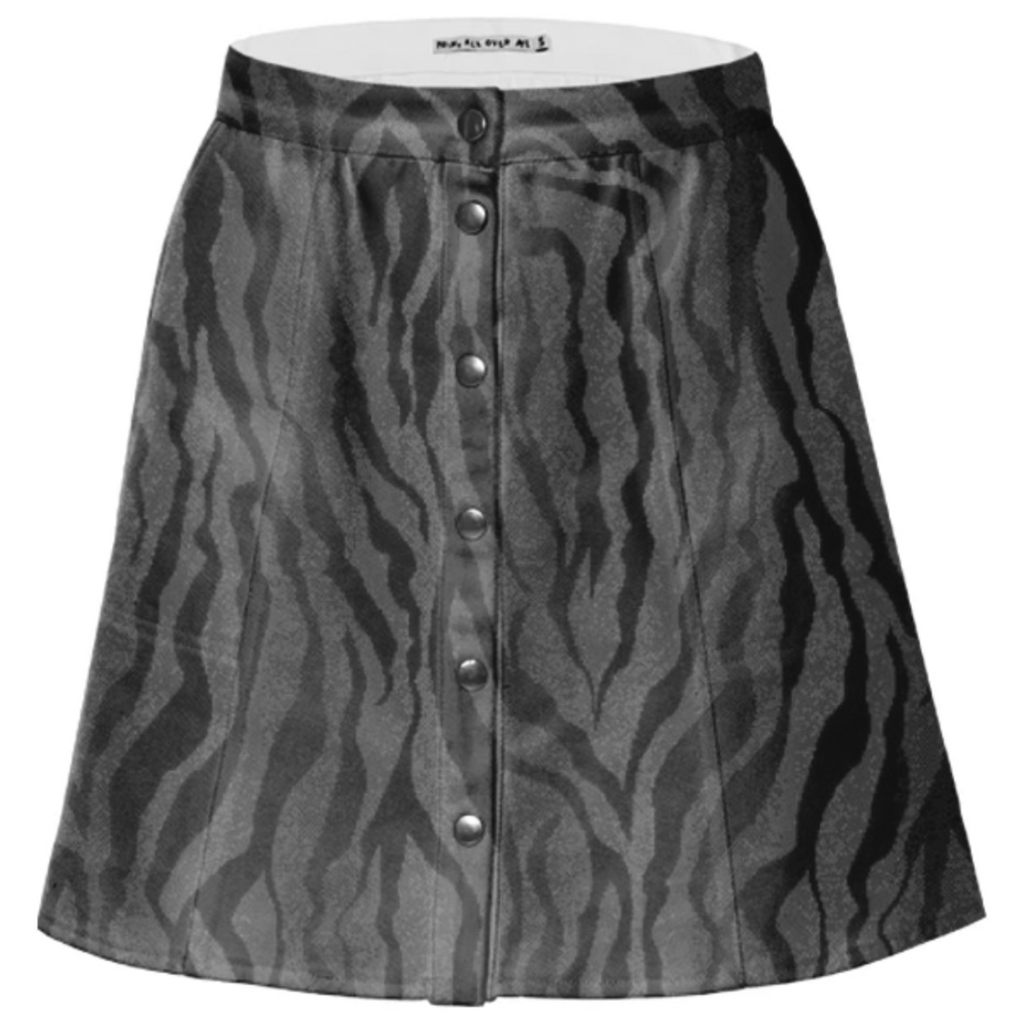 SILVER TIGER BUTTON UP SKIRT
