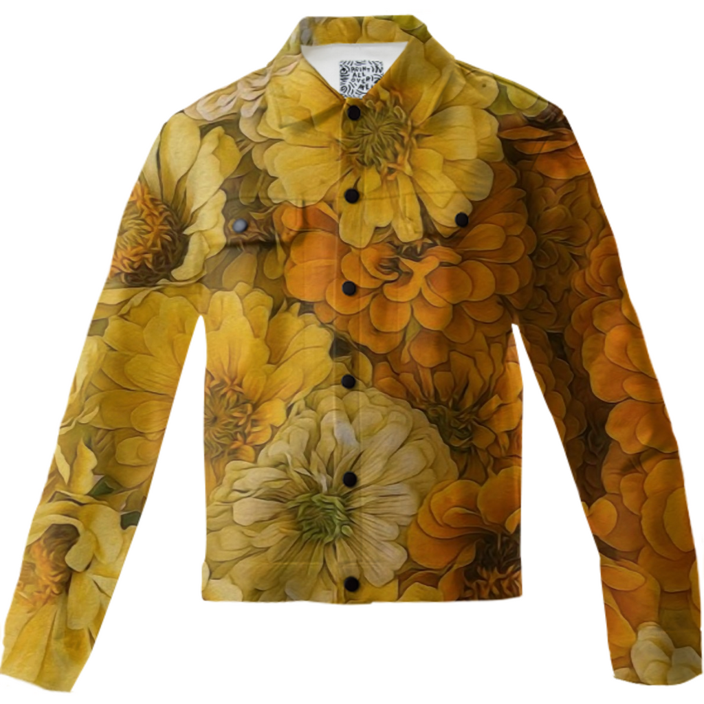 Yellow Zinnias Twill Jacket