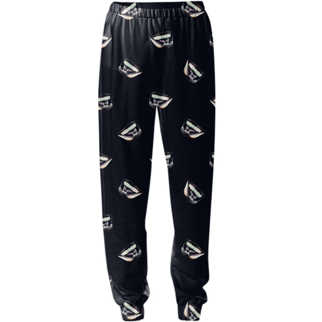 Mouth Laughing Motif Dark Print Pattern