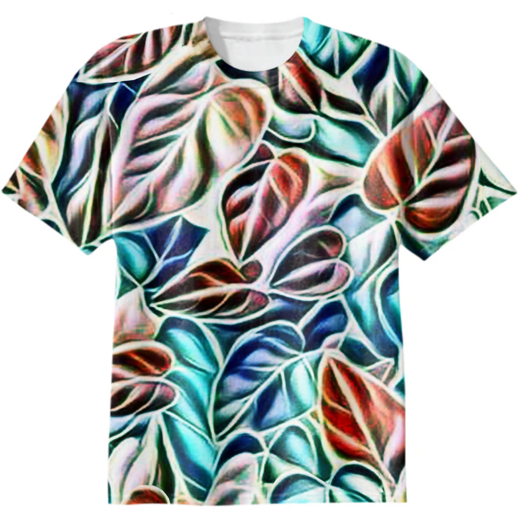 retro, leaves, multicolored, endless pattern,