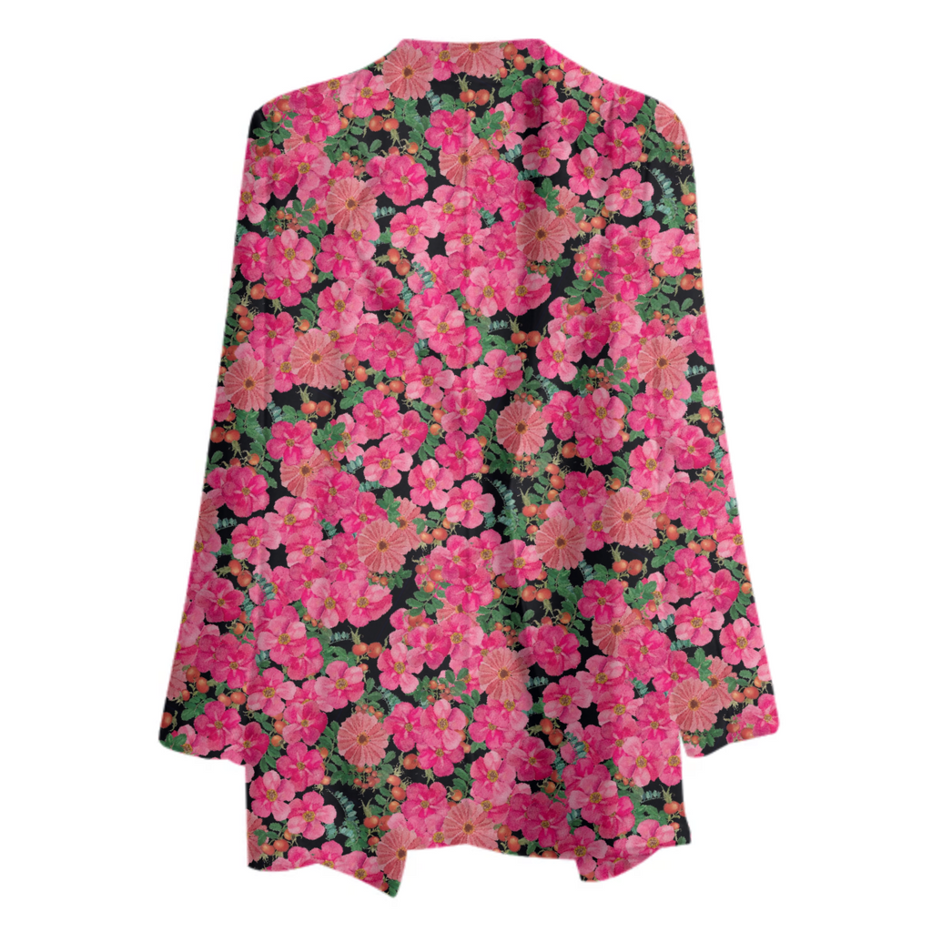 wild rose cluster black blazer