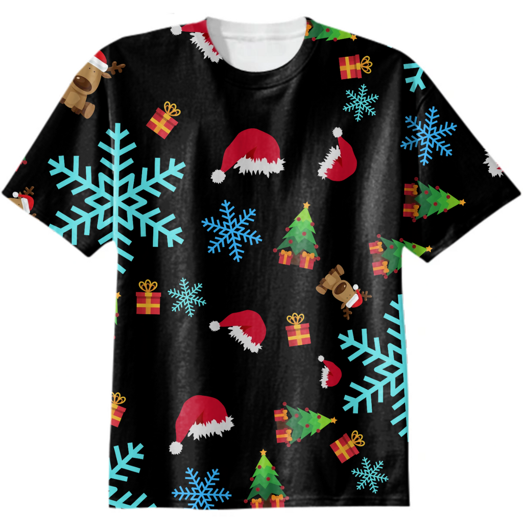 Christmas Snowflakes and Decoration Pattern T-Shirt
