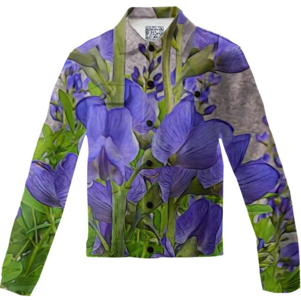 Purple Flowers Twill Jacket