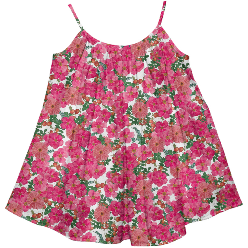 wild rose cluster white kids tent dress