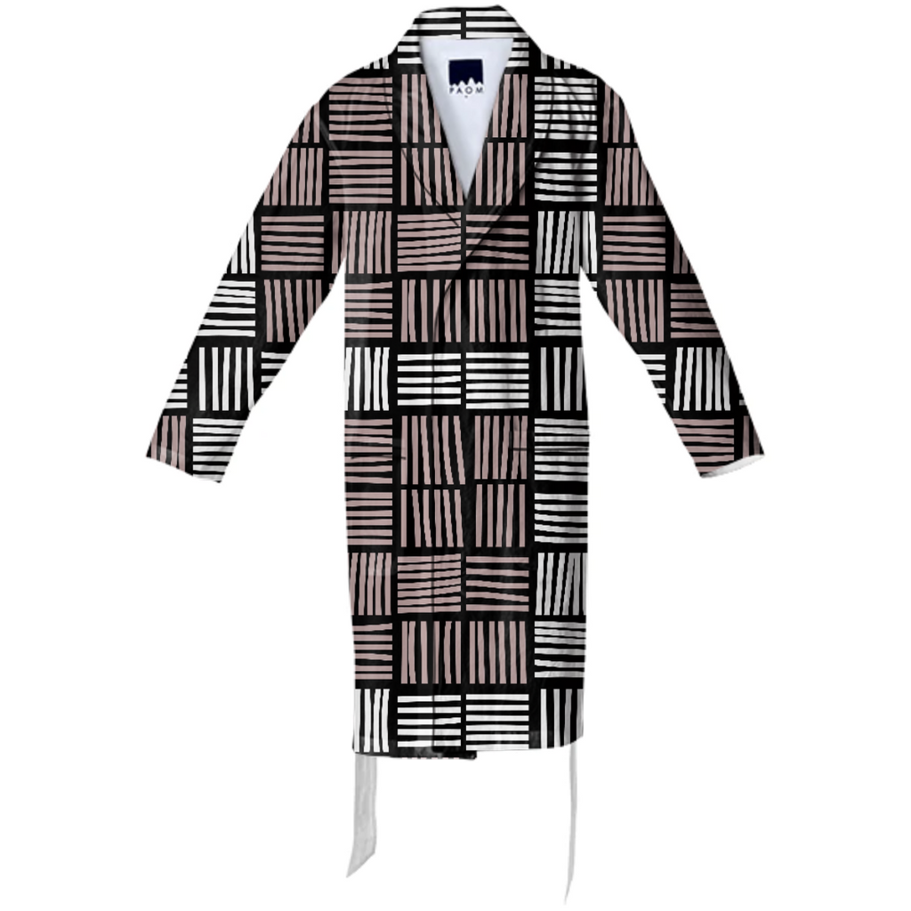 Stylish Striped Lines Cotton Robe