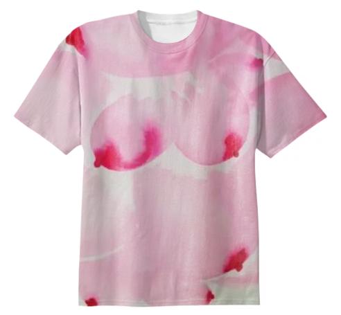 pink watercolor breast T shirt