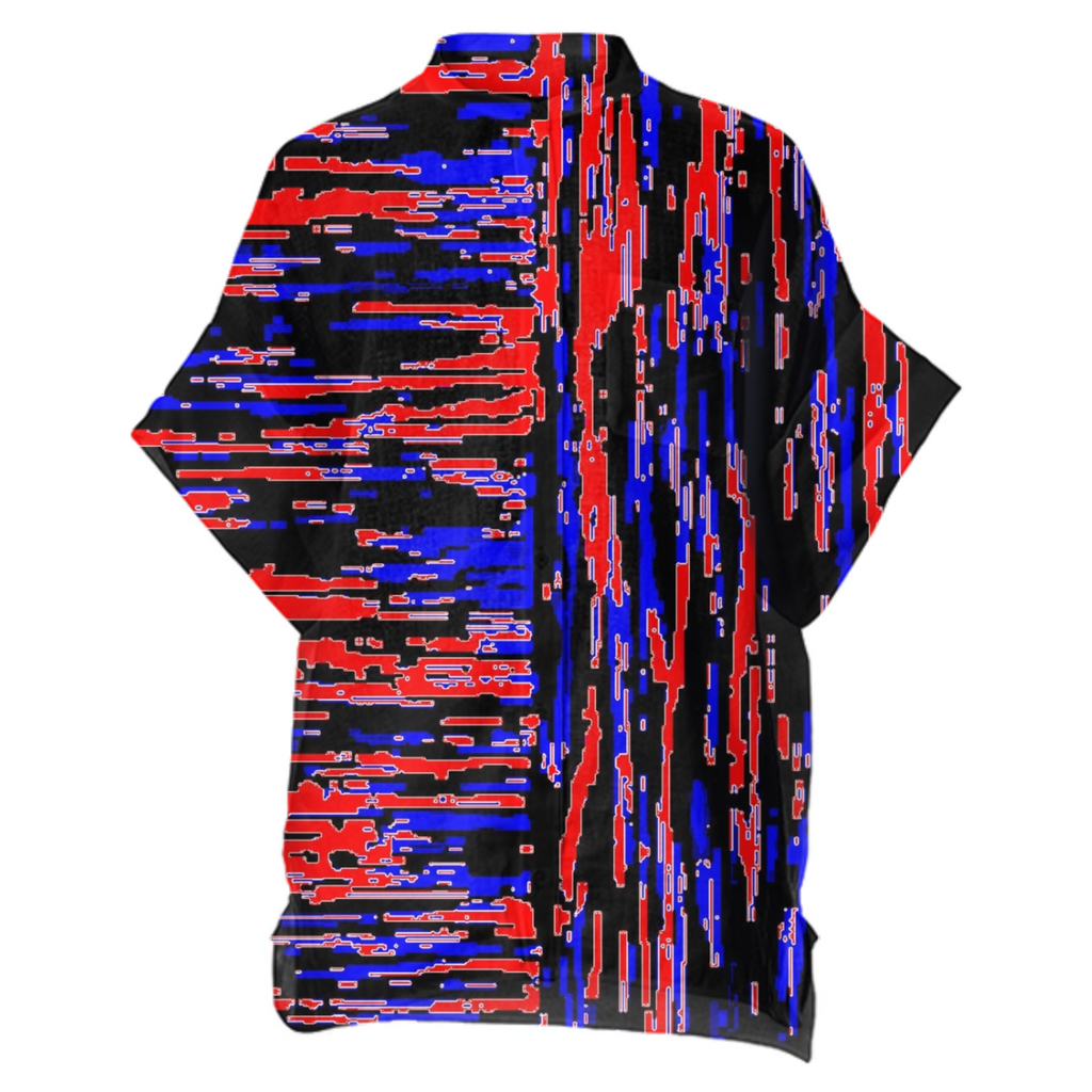 red blue lengthwise cross
