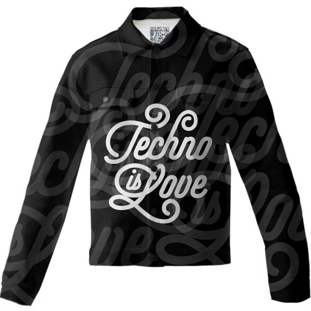 Techno is Love Pattern Twill Jacket
