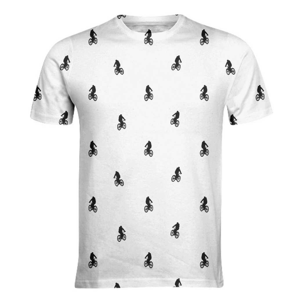 Riding Bike Motif Print Pattern