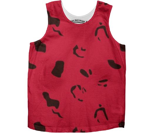 Designers tshirt Red with Jaguar dots