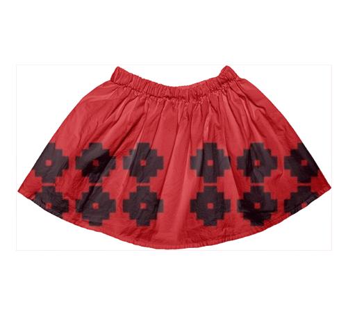 Luxury printed Skirt RED BLACK Ethno Turkey Kids