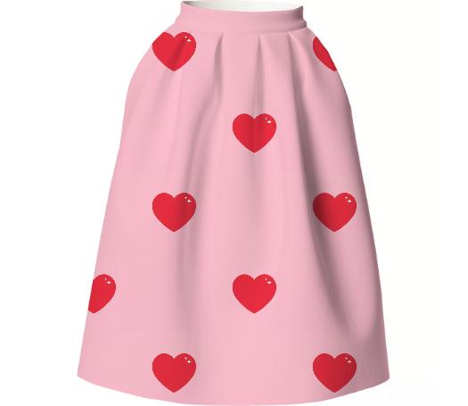 Heart Attack VP Neoprene Full Skirt Repeat Med Pink