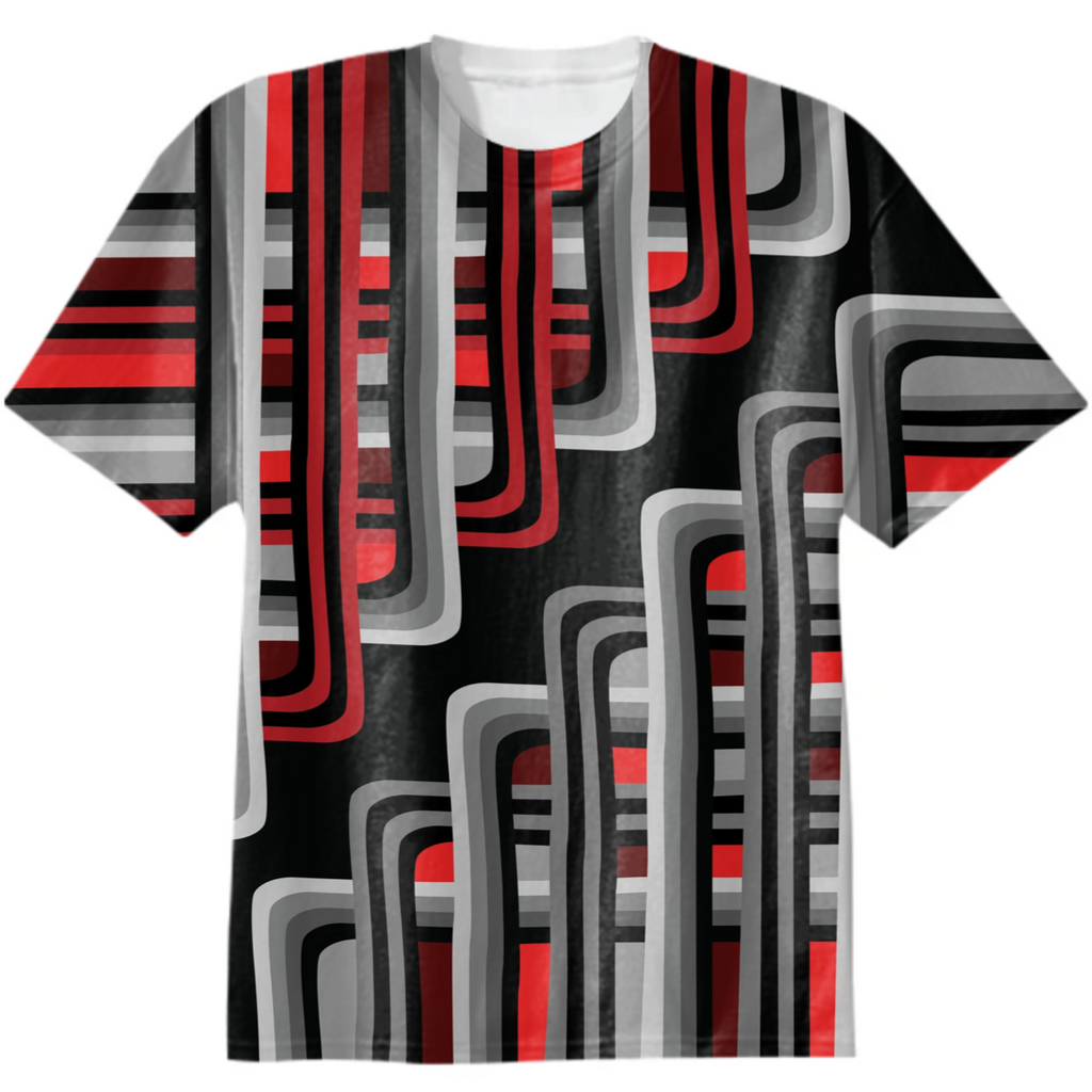 Red & Black Curved Stripe