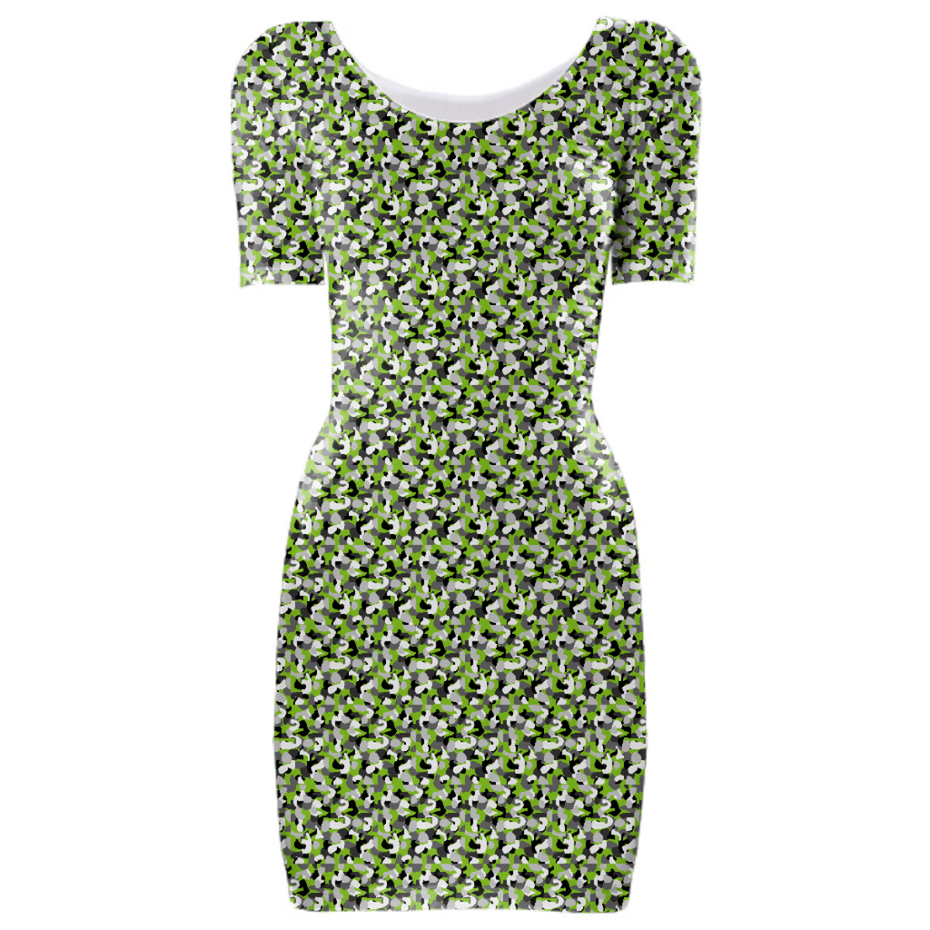 LIME CAMO BODY DRESS