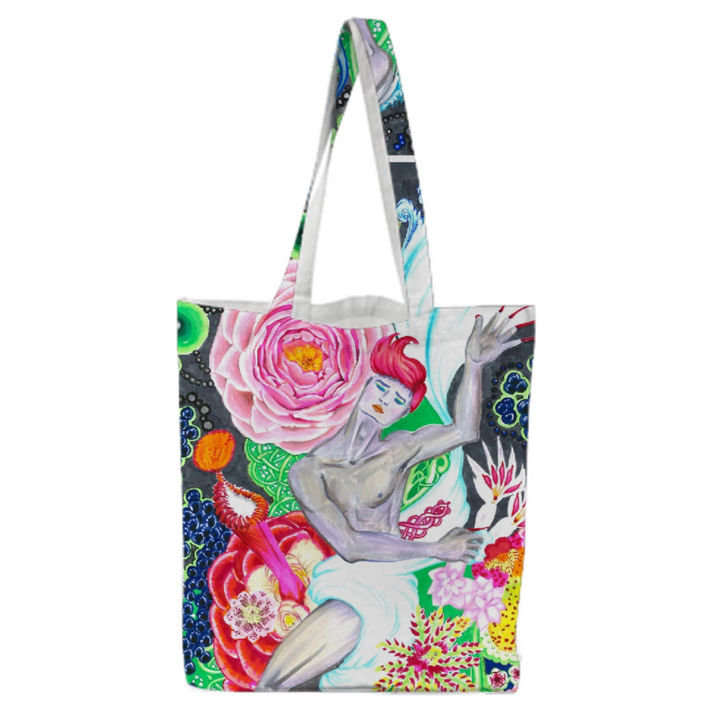 Dancing nude among the jungle flowers