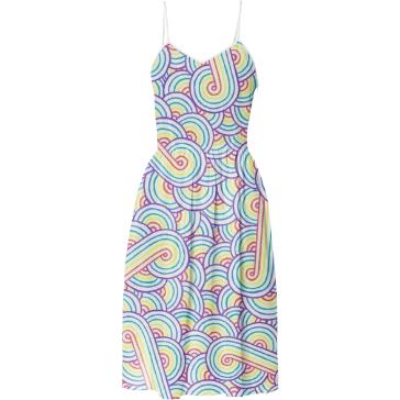 Rainbow and white swirls doodles Summer Dress