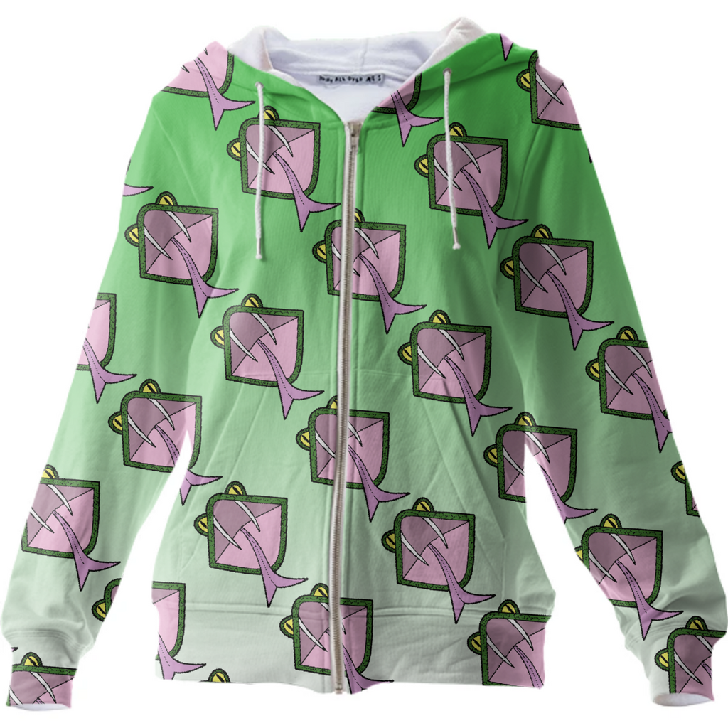 Green hoodie with snakes