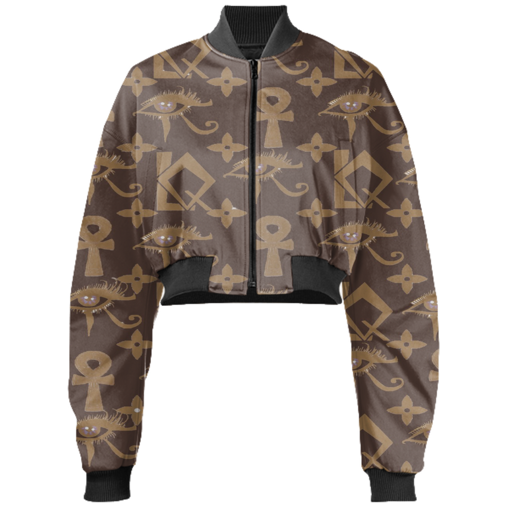Last Foreign Queen Cropped Bomber Jacket