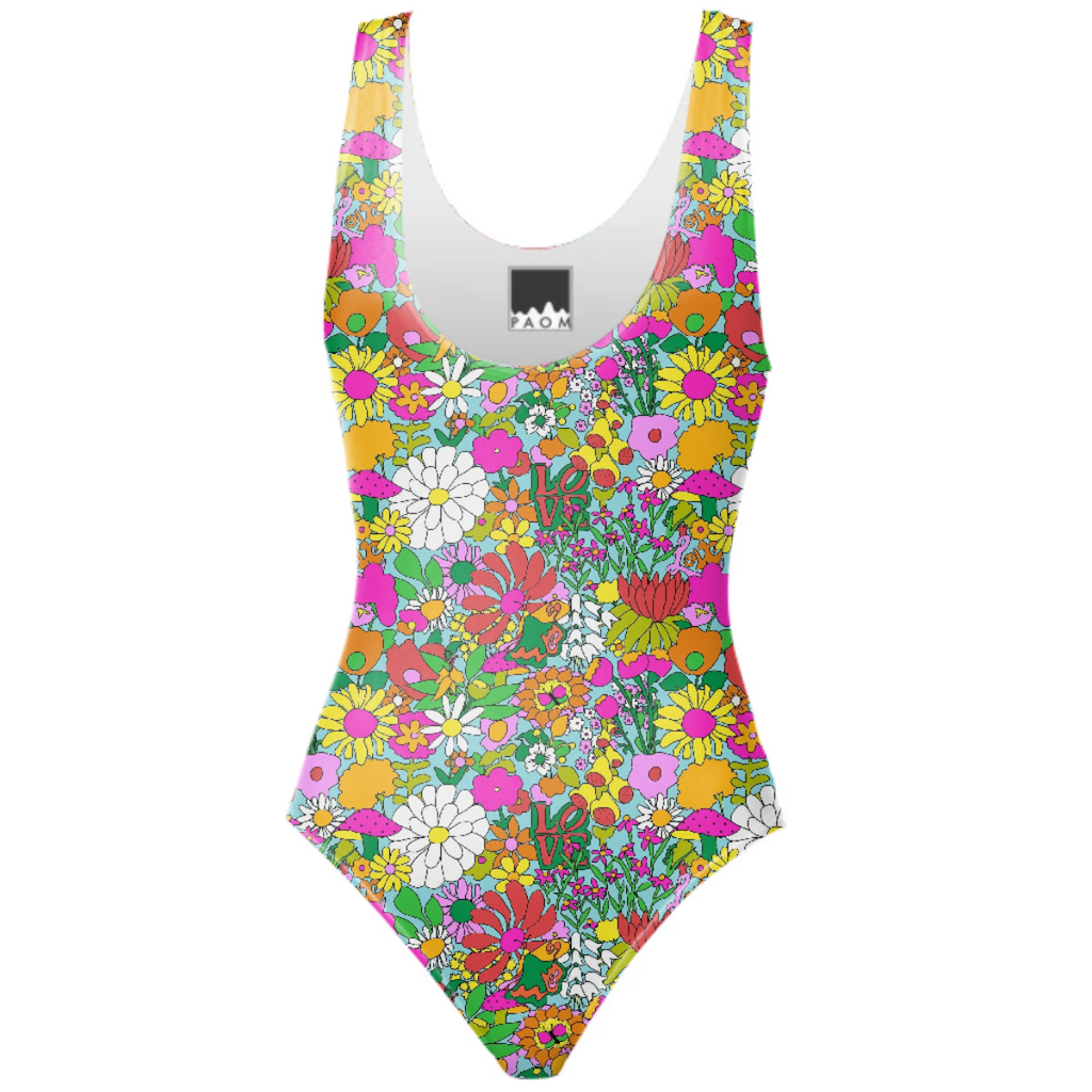 "Psychedelic Flowers" One-Piece Swimsuit