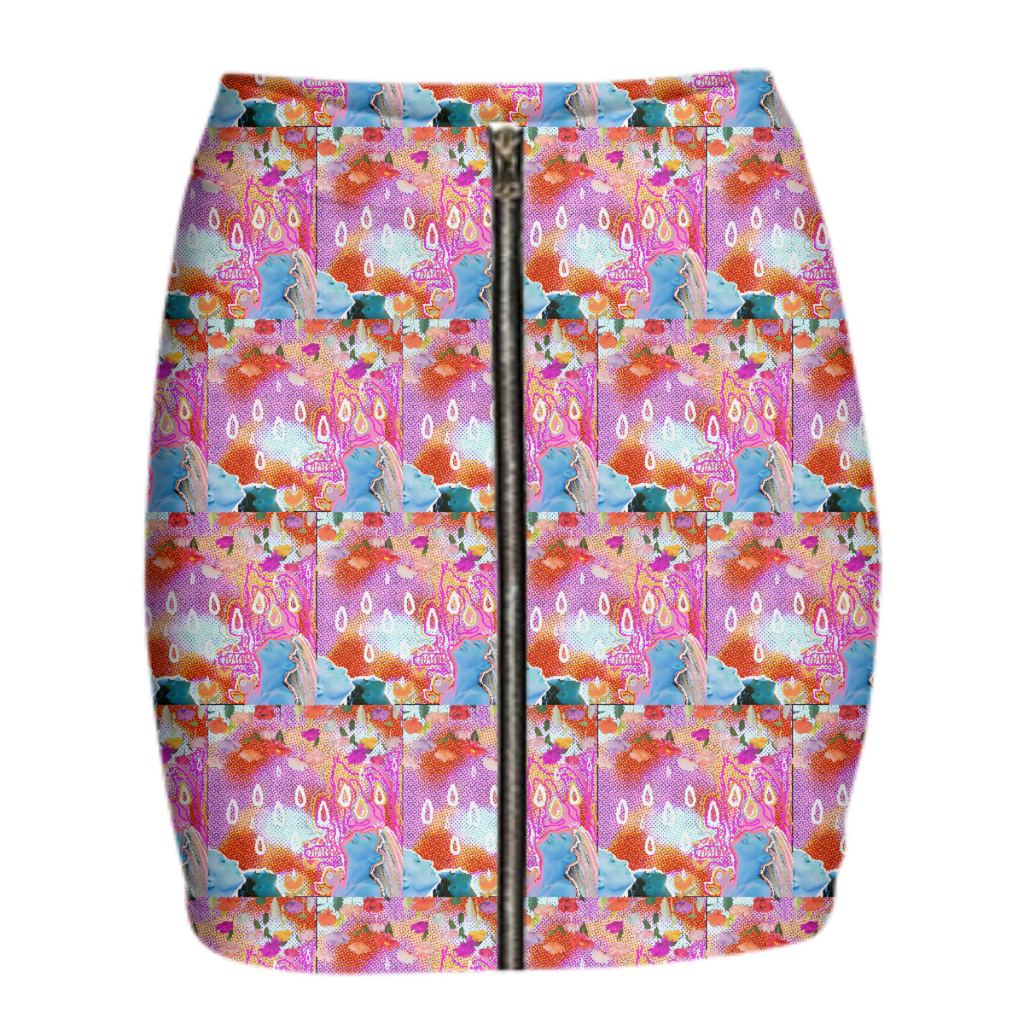 Let Us Drink The Flowers Zip Skirt