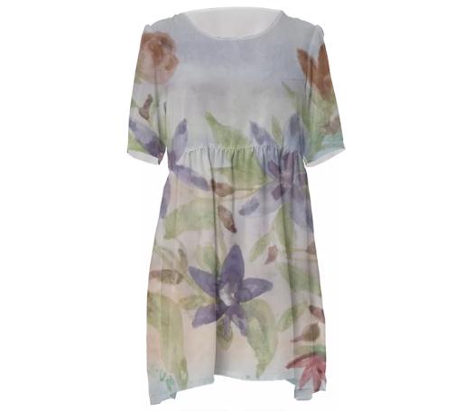 Watercolor In Purple Mauve With Soft Green