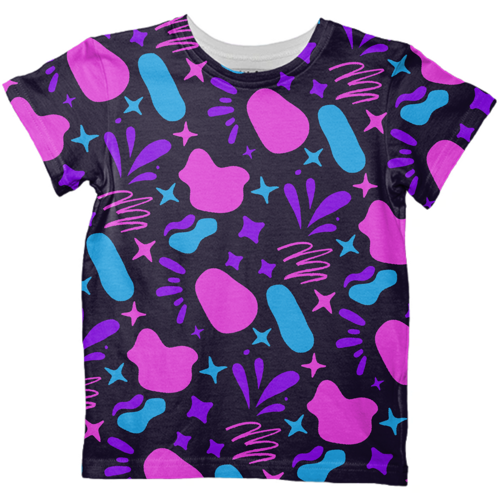 Abstract geometric stones and colorful stars kids t-shirt