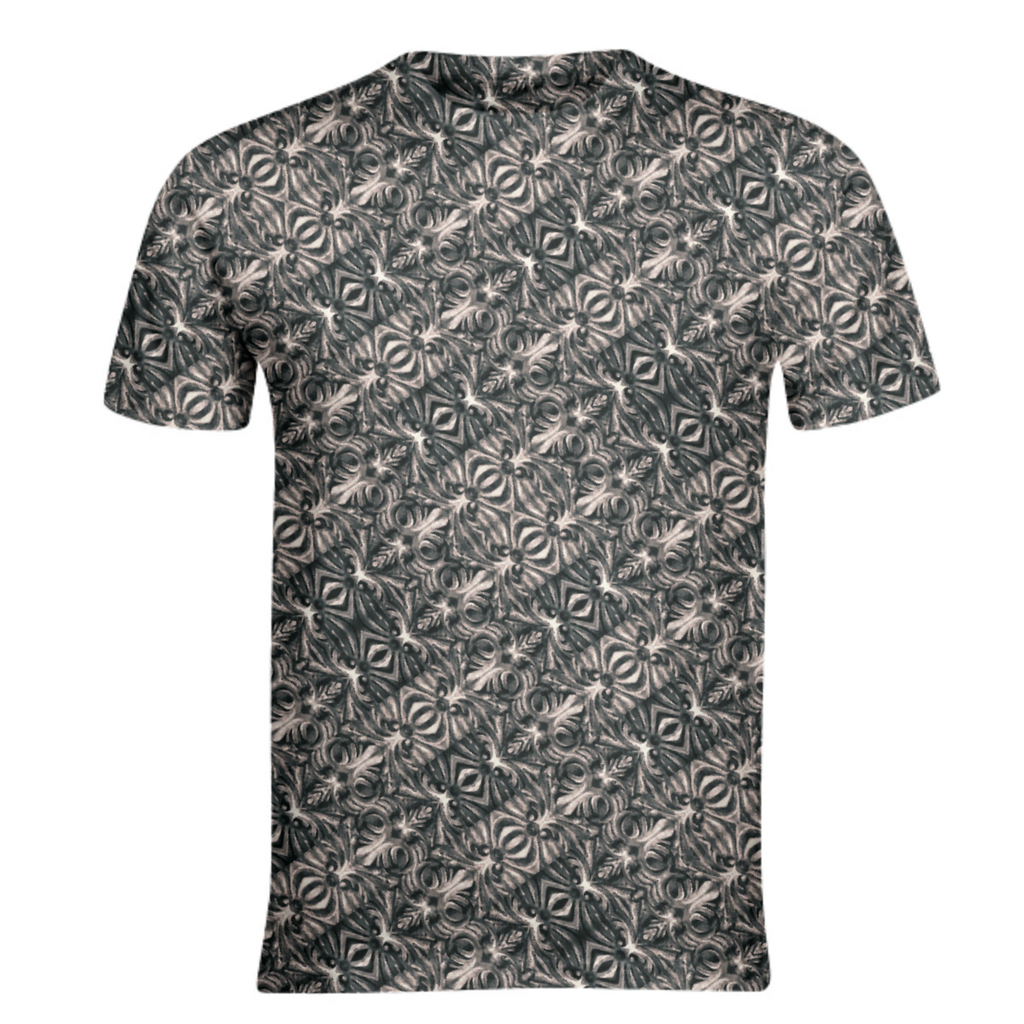 Modern Tribal Silver Ornate Pattern Print