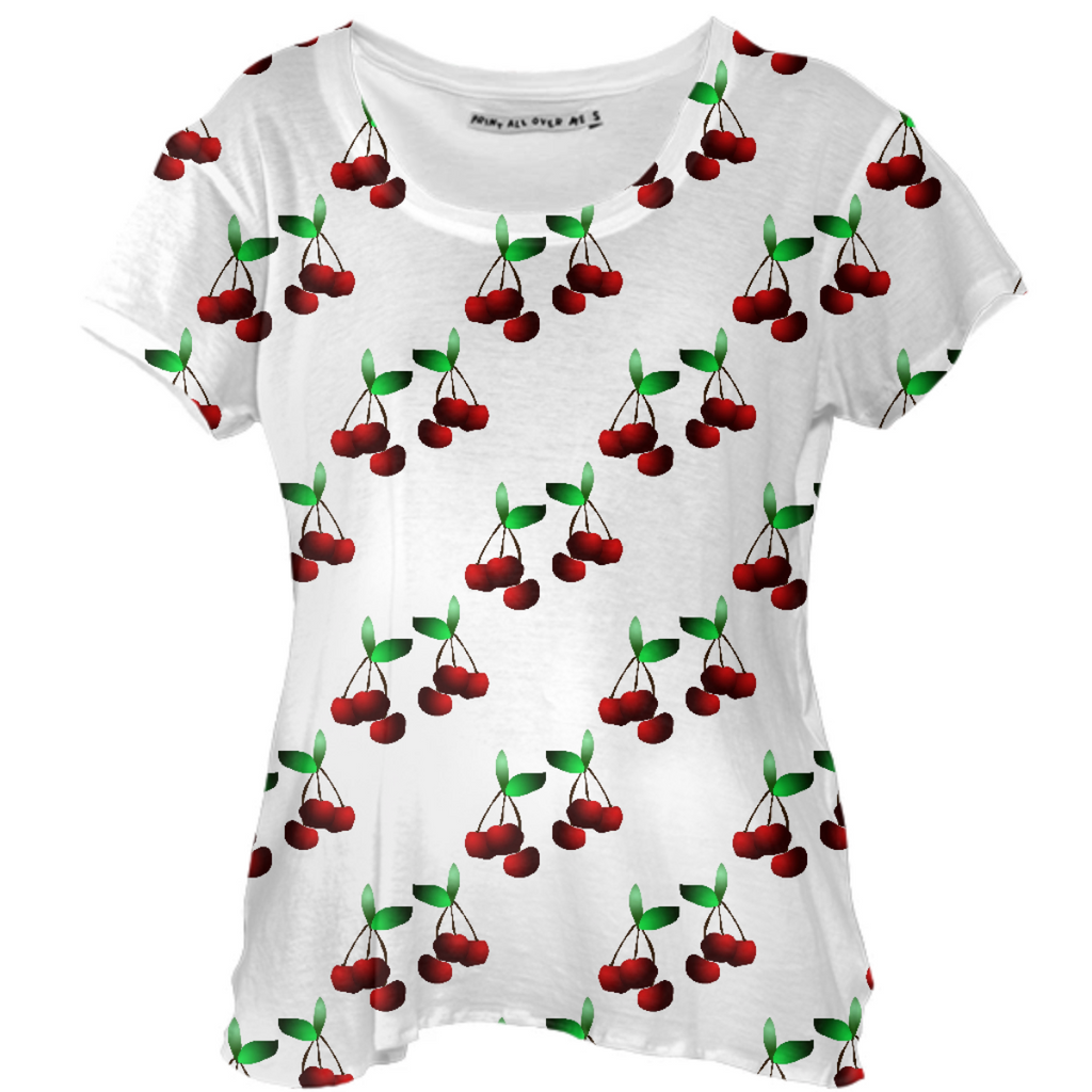 Cherries Pattern Drape Shirt