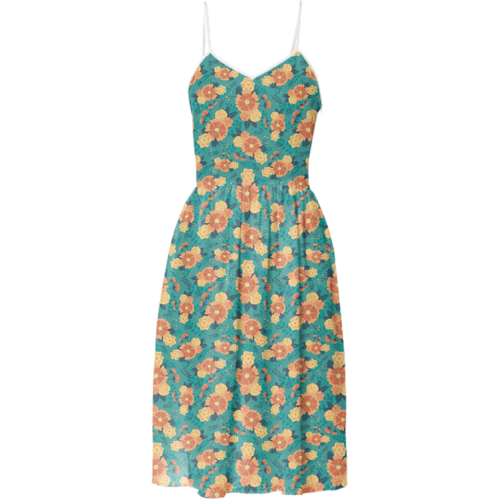 orange floral dress