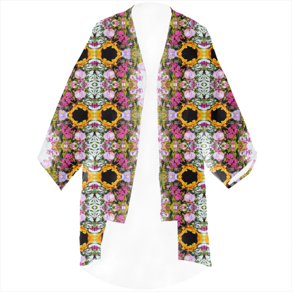 Luxury floral mirrored kimono