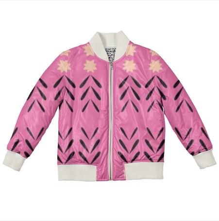 KIDS BOMBER JACKET PINK BLACK