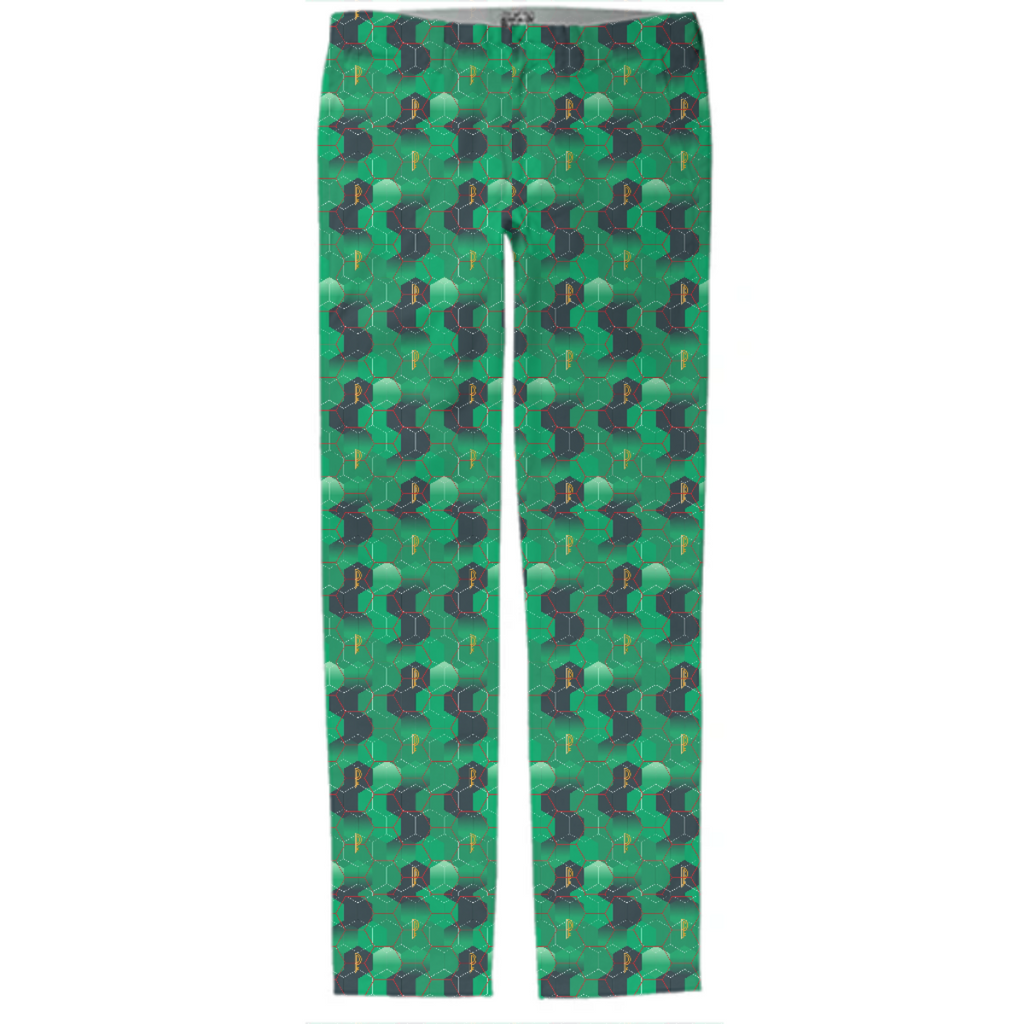 Perfect Population Green Print Pants