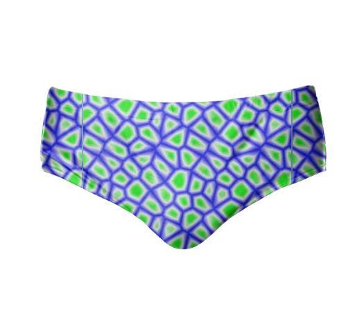Blue Green Voronoi Crackle Speedo