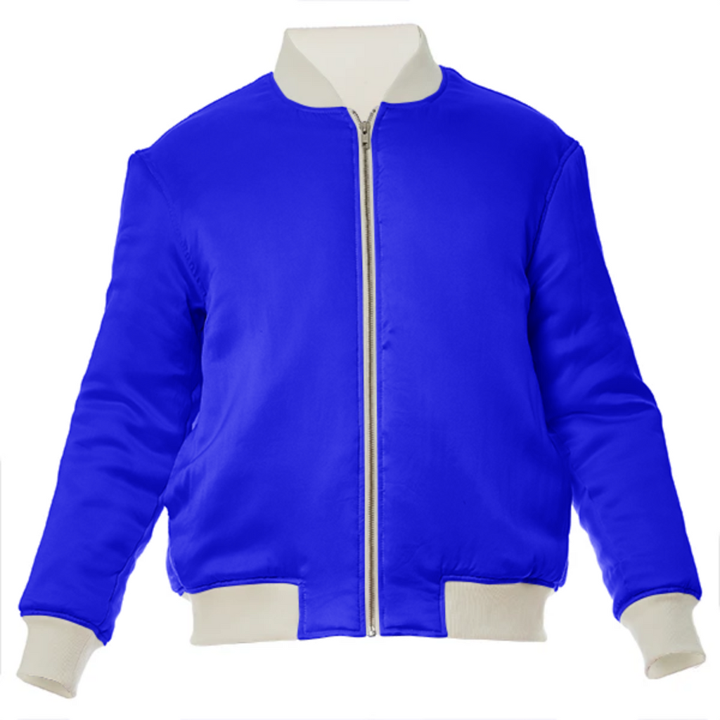color blue VP silk bomber jacket