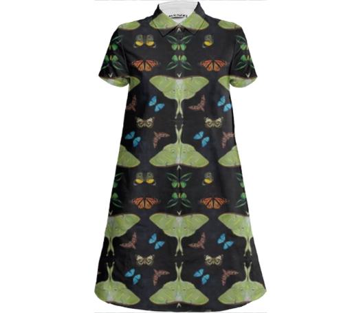 Midnight Moths Mini Shirt Dress