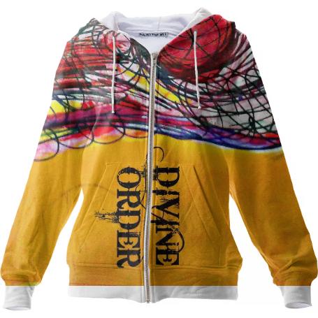 DIVINE ORDER ZIP UP HOODIE AUTHENTIC ASCENSION ART BY DELILAH