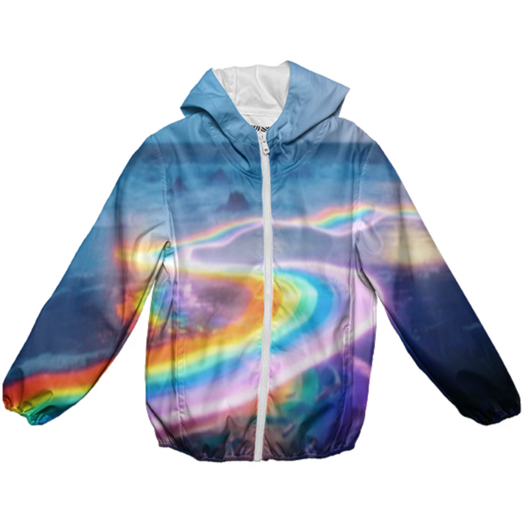 kids rainbow rain jacket