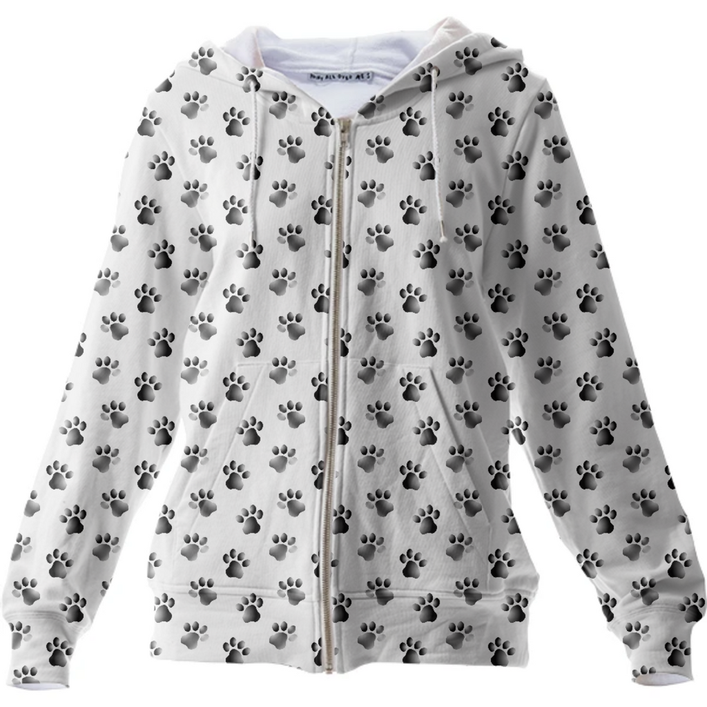Black and White Dog Cat Paw Prints