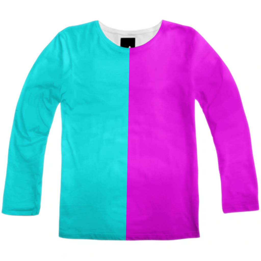Two Tone Undershirt - Cyan & Pink