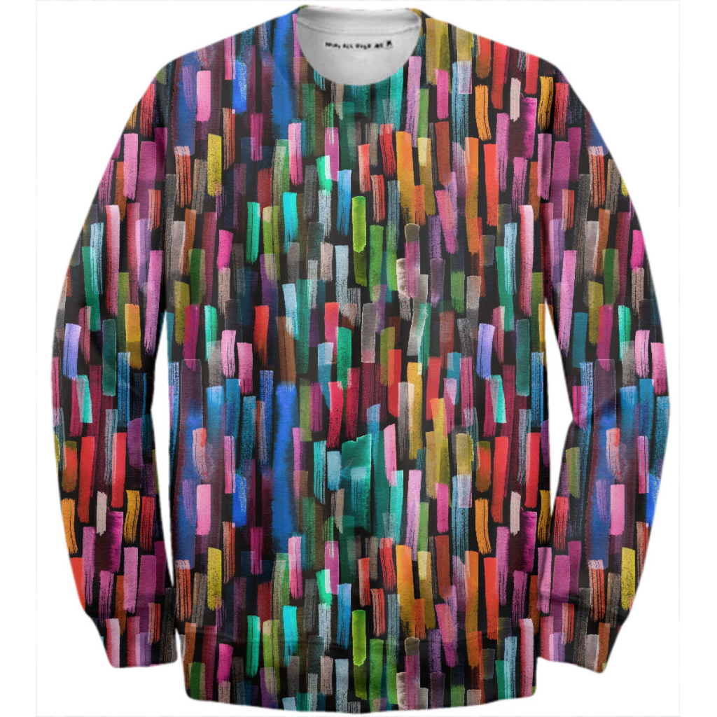 Colorful Brushstrokes Black