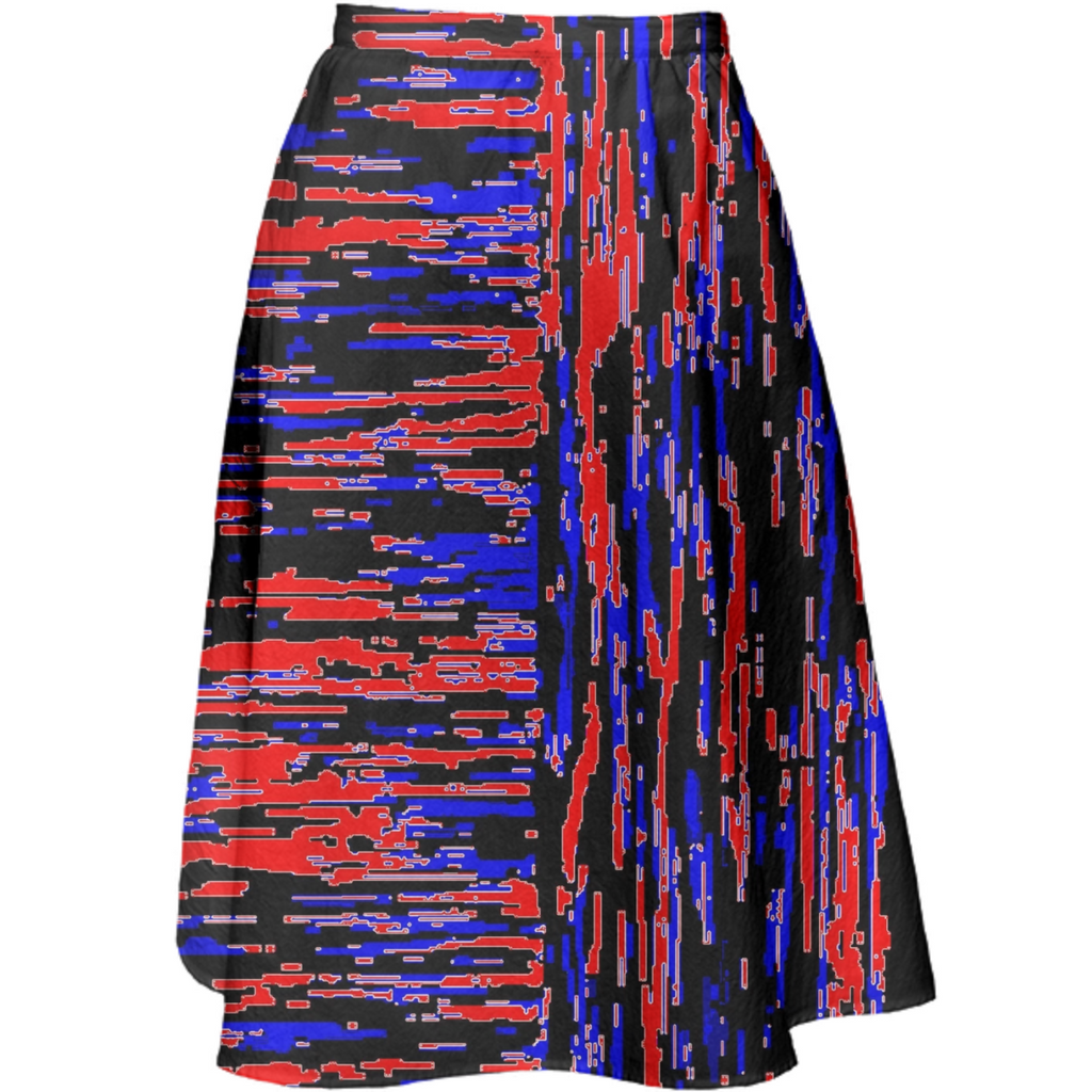 red blue lengthwise cross