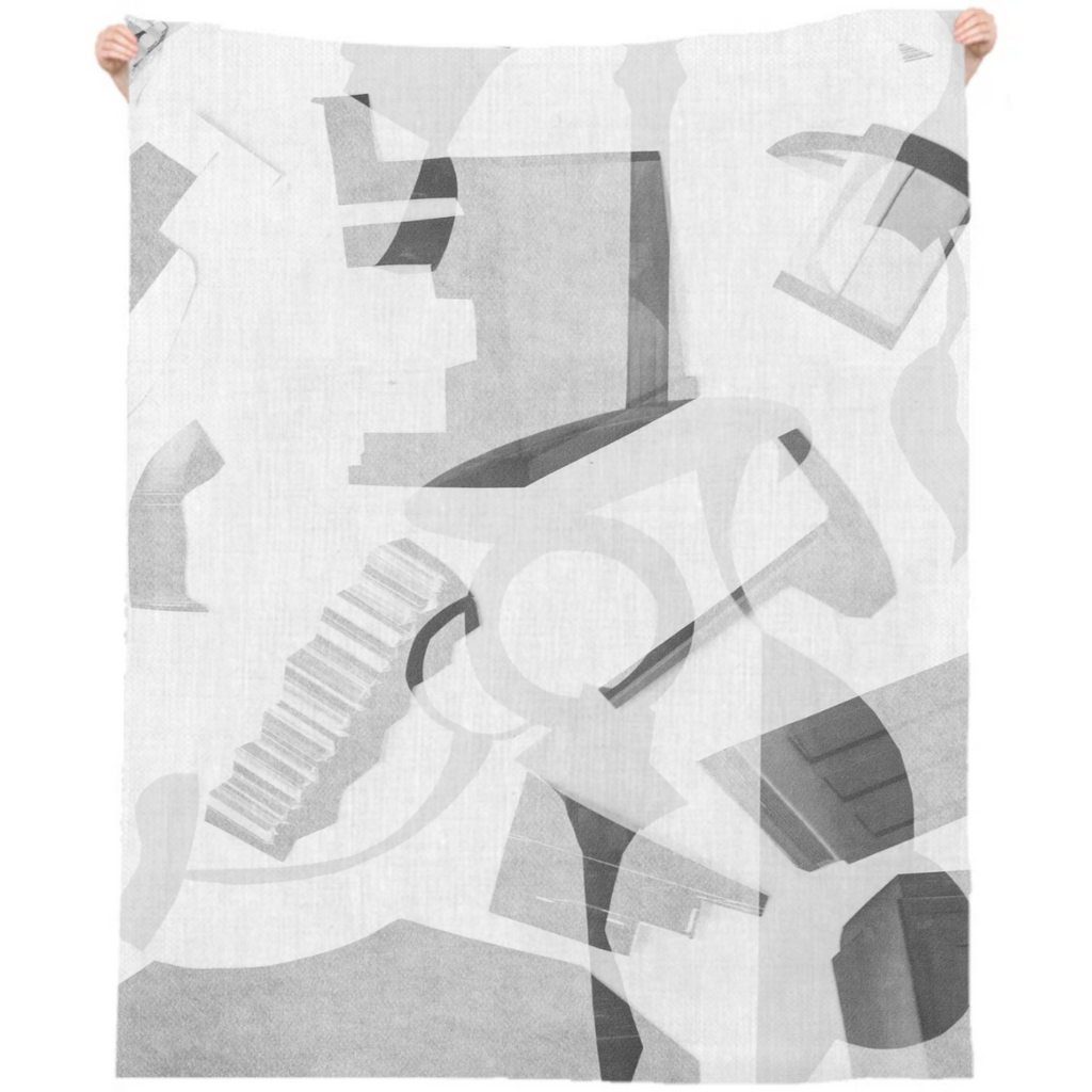 Linen Tablecloth: Graphic Black & White: 01